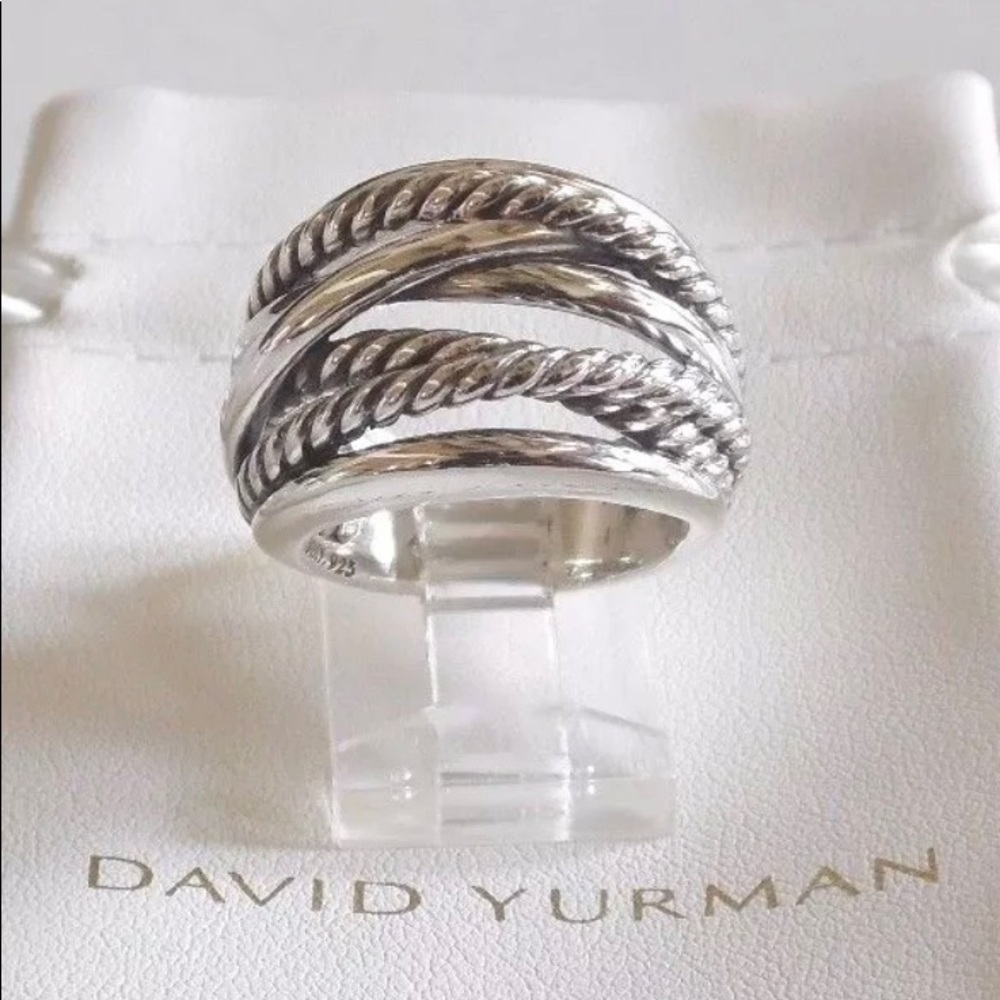 David Yurman Wide Crossover Ring, Size 7